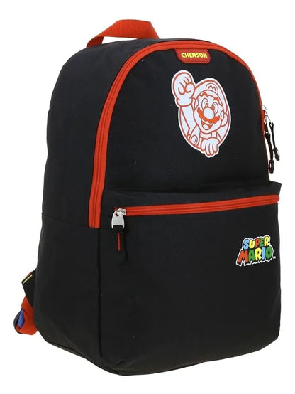 Mochila Lonchera Lapicera Super Mario Mb66505 Chenson Negro Estampado