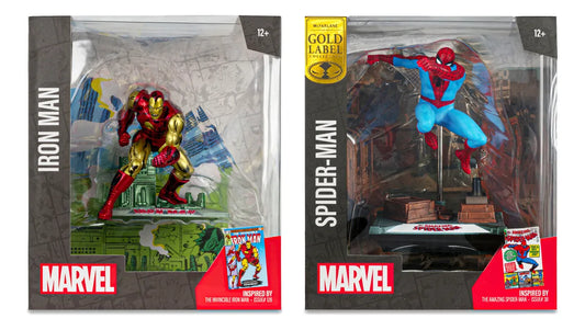 Marvel Pack 2 Figuras Iron Man Y Spiderman 15 Cm Mc Farlane