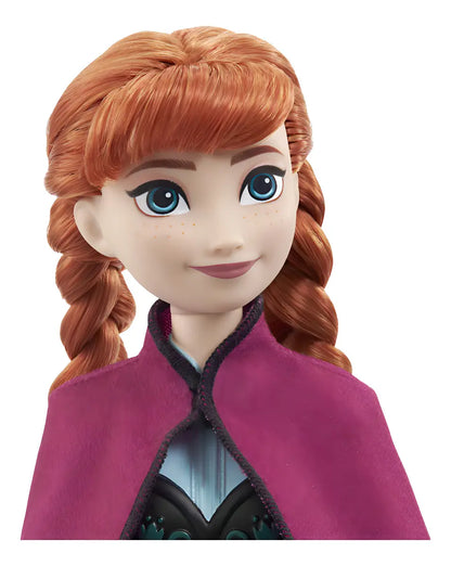 Disney Frozen Anna Vestido Azul Muñeca 29cm Mattel
