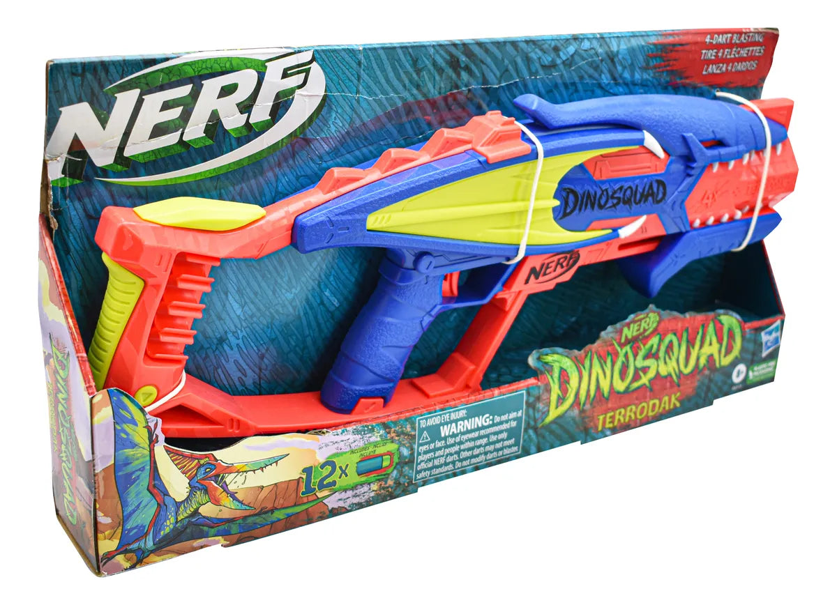 Nerf Dinosquad Terrodak 12 Dardos Hasbro Cd Azul