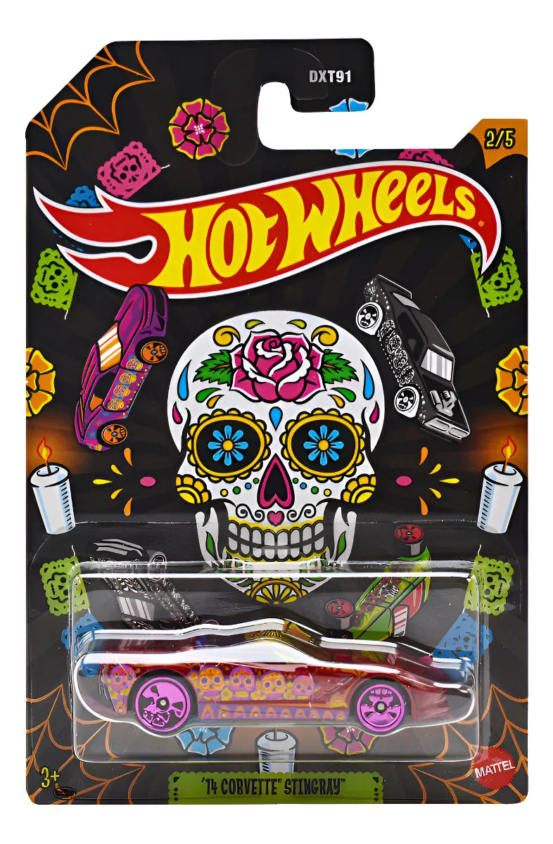 Hot Wheels Dia De Muertos 14 Corvette Stingray 1:64 Mattel Rojo