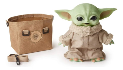 Star Wars Mandalorian Grogu Peluche Premium Sonidos Mattel Marrón Claro. Verde