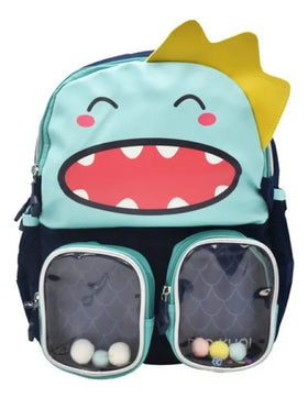 Mochila Monstruo Marino Mini Backpack Lisa Bordada Azul Ll23kbm015