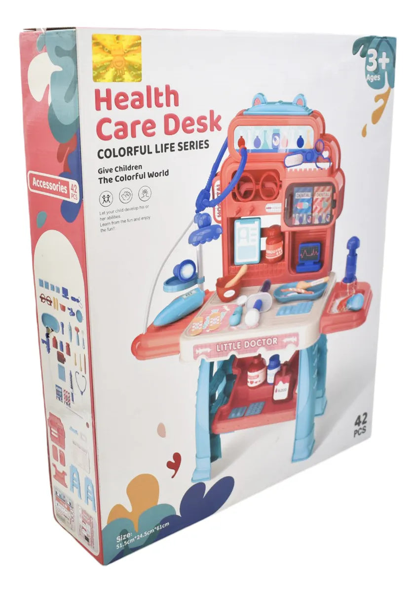 Set Medico Infantil 42 Piezas Rojo Health Care Desk 8134