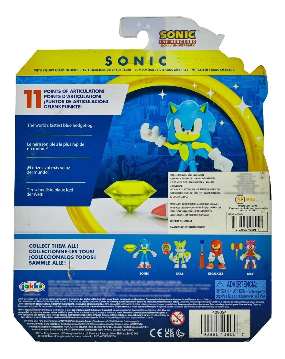 Sonic 30 Aniversario Figura 9cm Esmeralda Jakks Pacific Cd