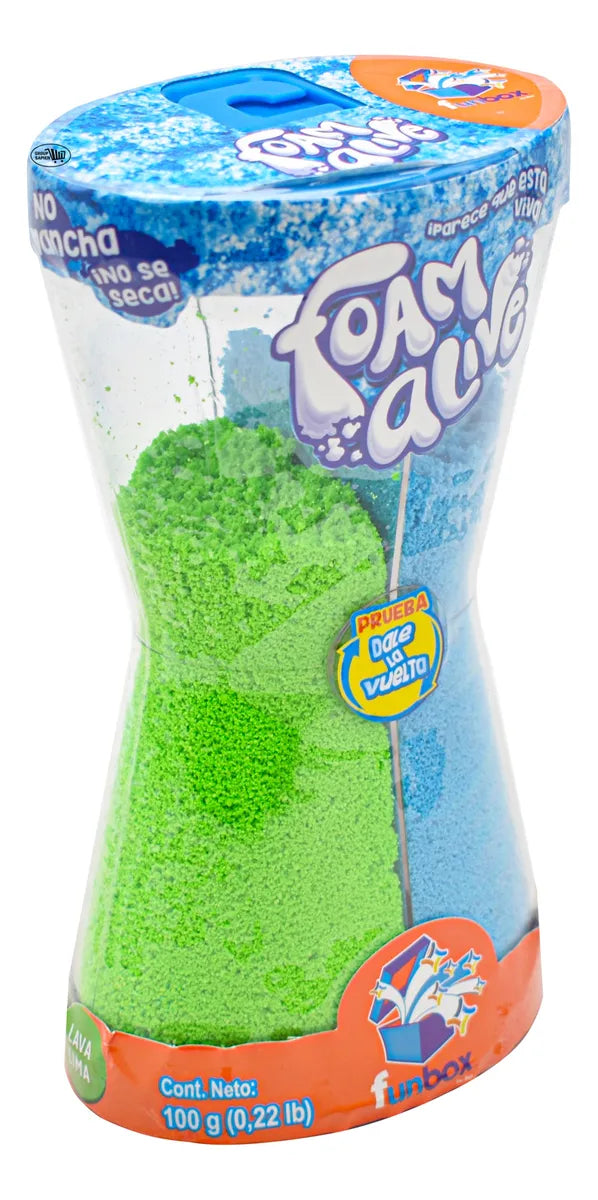 Foam Alive Sensory Moldable Foam Green and Blue Funbox Blue, Green