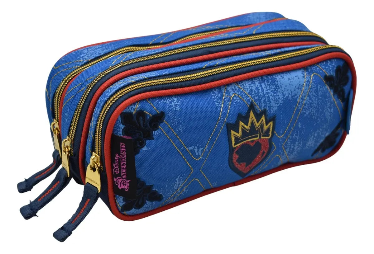 Mochila Y Lapicera Descendientes Corazon Primaria Chenson Azul Bordado