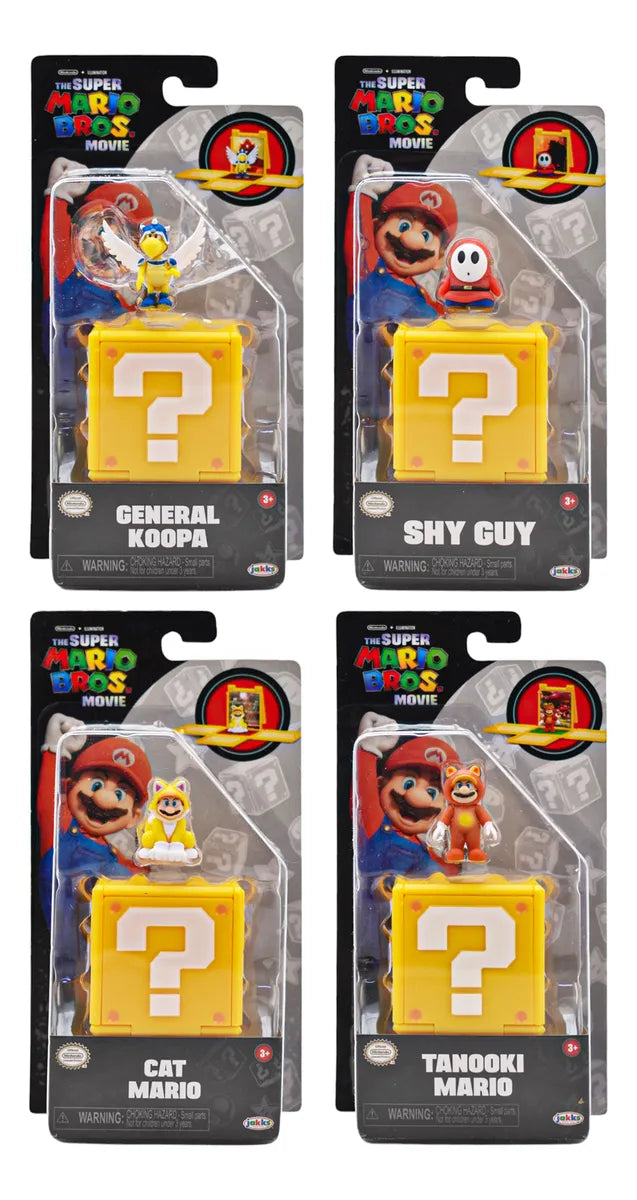 Mario Bros Movie Pack 4 Bloques Y Figuras 3cm Jakks Pacific
