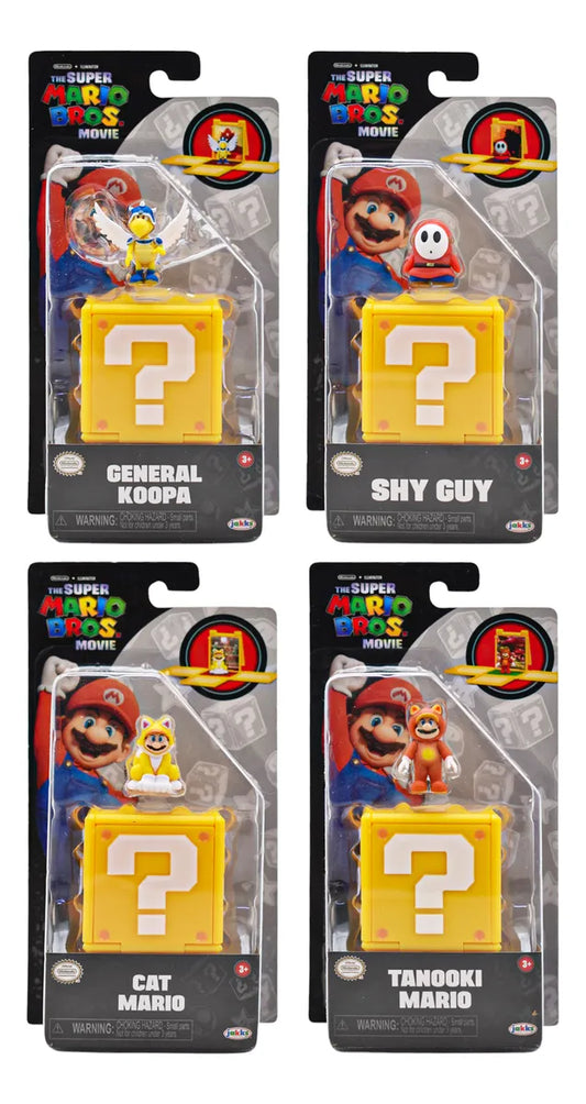 Mario Bros Movie Pack 4 Bloques Y Figuras 3cm Jakks Pacific