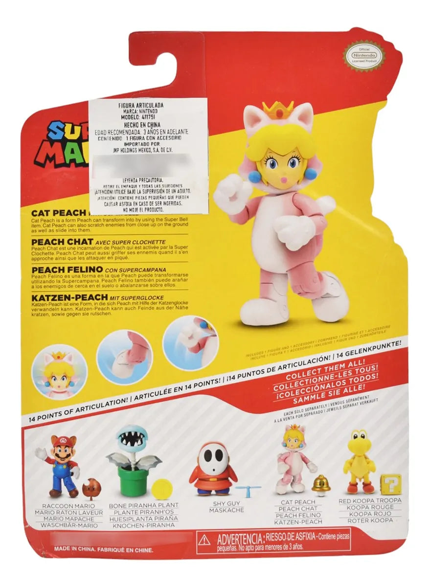 Super Mario Pack Cat Peach Y Mario Hoja Jakks Pacific Cf