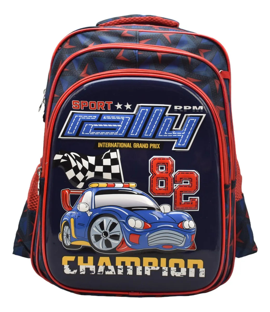 Mochila Auto Azul Kit 3pz Primaria Ll24bpp501 Azul Oscuro 3d