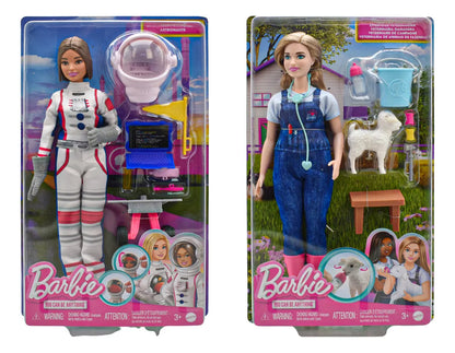 Barbie Profesiones Astronauta Y Veterinaria Ganadera Mattel