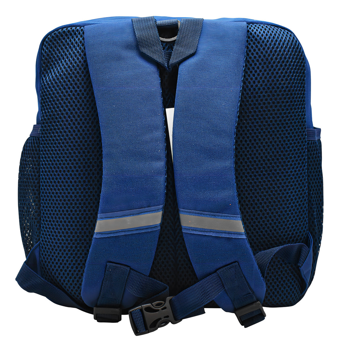 Mochila Escolar Niños Lluvia Robot Azul Marino Porta Credencial Impermeable
