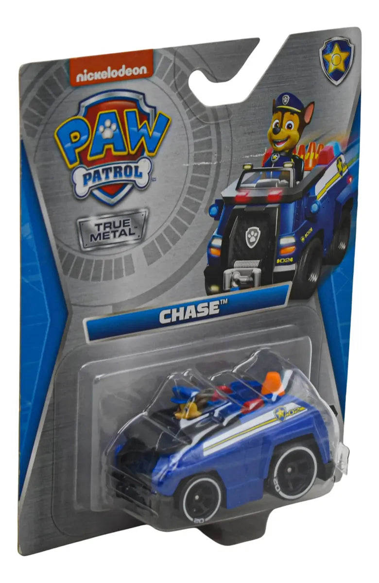 Paw Patrol Chase Llantas Blancas Metal 7cm Spin Master Cf Azul