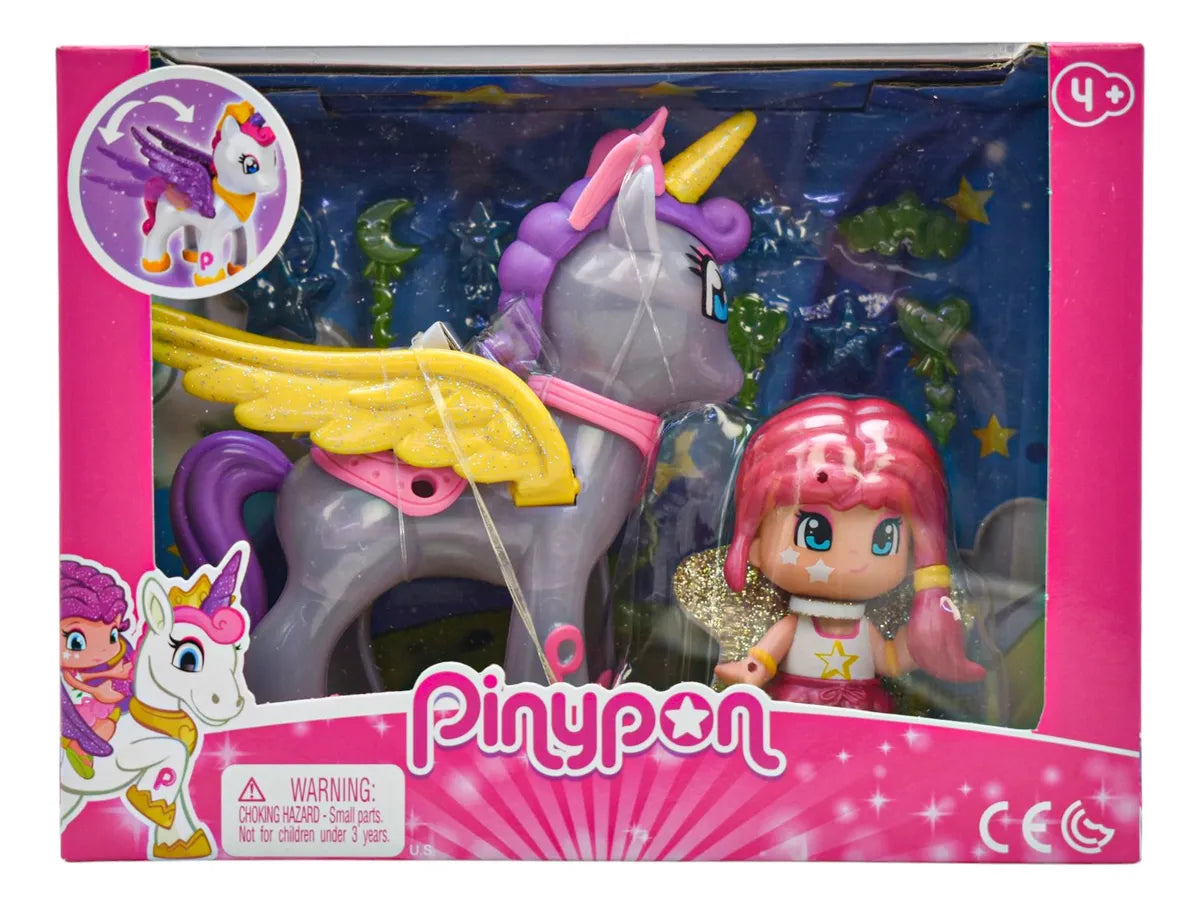 Pinypon Unicornio Volador Y Muñeca Pack 3 Piezas Famosa