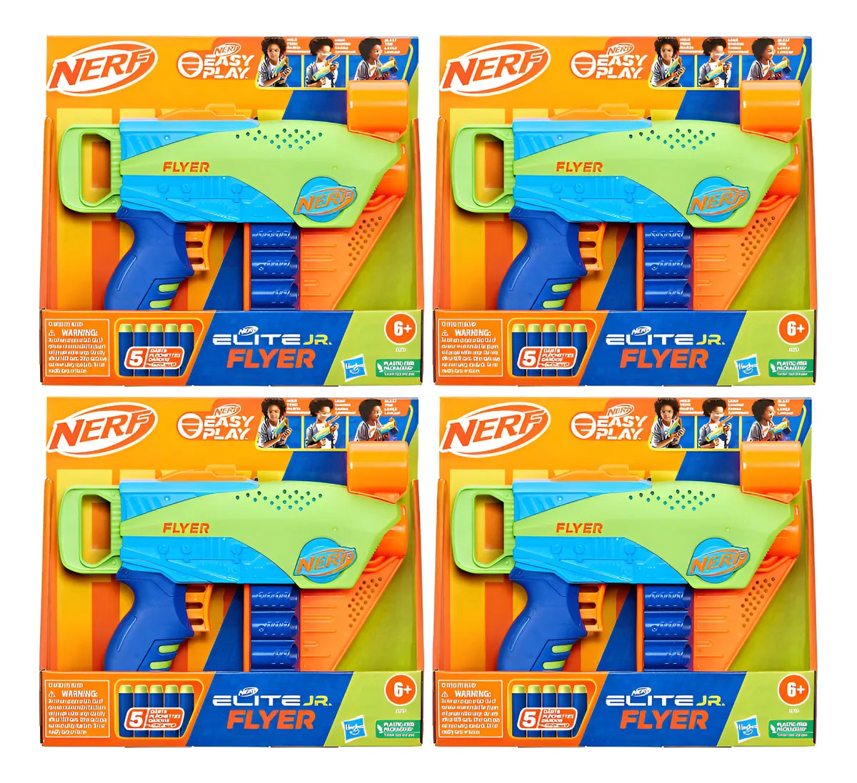 Nerf Elite Jr. Flyer 5 Dardos Pack 4 Piezas Hasbro Azul/verde