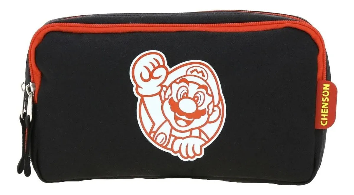 Mochila Lonchera Lapicera Super Mario Mb66505 Chenson Negro Estampado