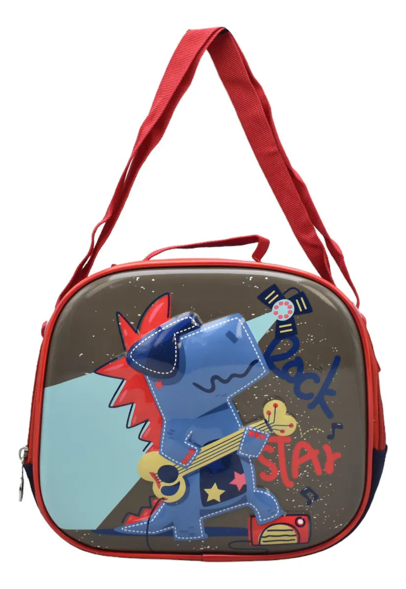 Mochila Dinosaurio Rock Kit 3pz Primaria Ll24bpp503 Azul Oscuro 3d
