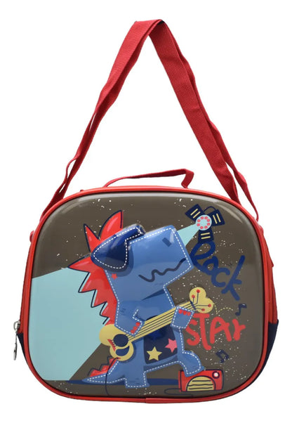 Mochila Dinosaurio Rock Kit 3pz Primaria Ll24bpp503 Azul Oscuro 3d