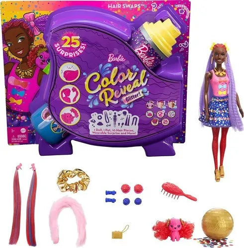 Barbie Color Reveal Brillantina Sorpresas Violeta Mattel Cf