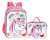Willys Rainbow Unicorn Sequin Backpack and Lunchbox, White and Pink, Reversible Sequin