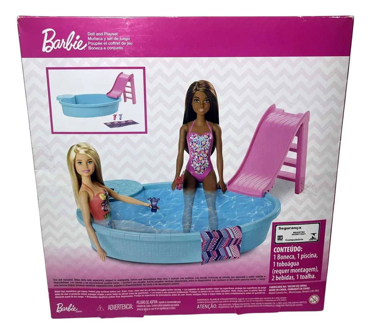 Barbie Piscina Pileta Con Muñeca Mattel Ghl91