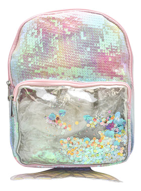 Mochila Escolar Sirena Lentejuelas Rosa Niñas 9L Lluvia