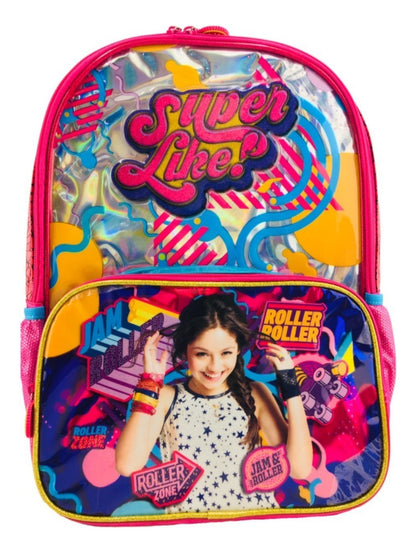 Mochila Soy Luna Super Like Metalica Rosa Original Atm