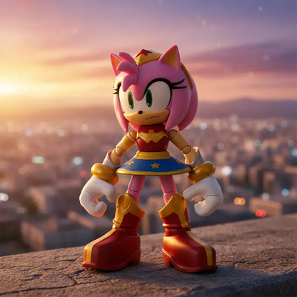 Sonic X Dc Amy Como Mujer Maravilla Figura 12cm Jakks