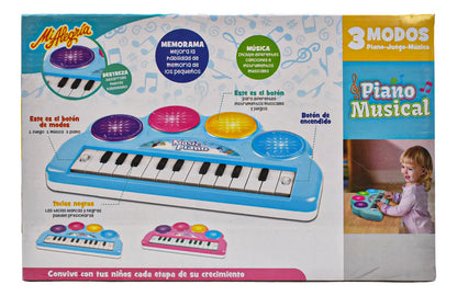 Piano Musical Infantil 3 Modos De Juego #1 Mi Alegria Rosa
