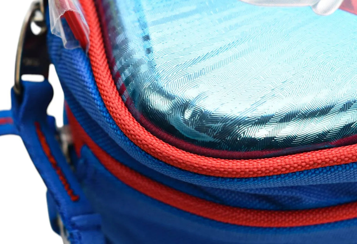 Chenson Super Mario Primary School Backpack and Pencil Case with Blue Printed Detail. Iridescent