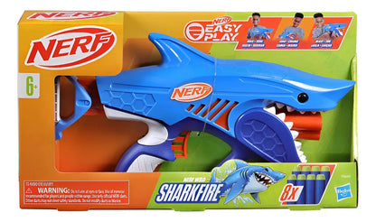 Nerf Wild Sharkfire Easy 8 Dardos Pack 4 Pistolas Hasbro Azul