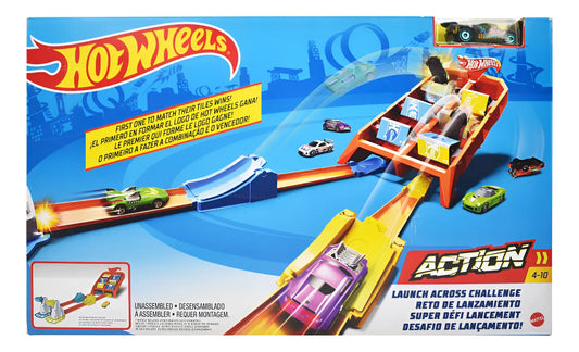 Hot Wheels Reto De Lanzamiento Pista Action 4-10 Mattel Cd Azul/naranja