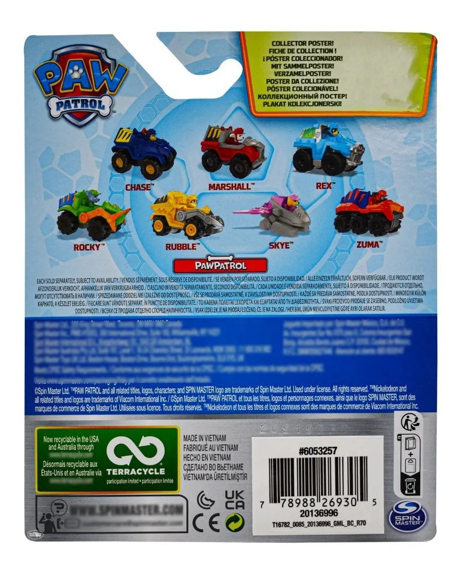 Paw Patrol Chase Dino Rescue True Metal 7cm Spin Master Azul