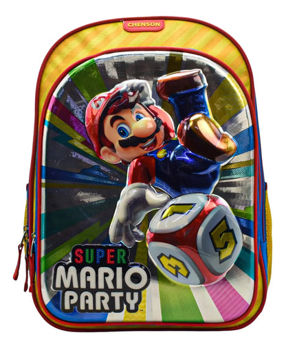 Chenson Mario Party Primary Backpack and Pencil Case with 3D Blue Detail