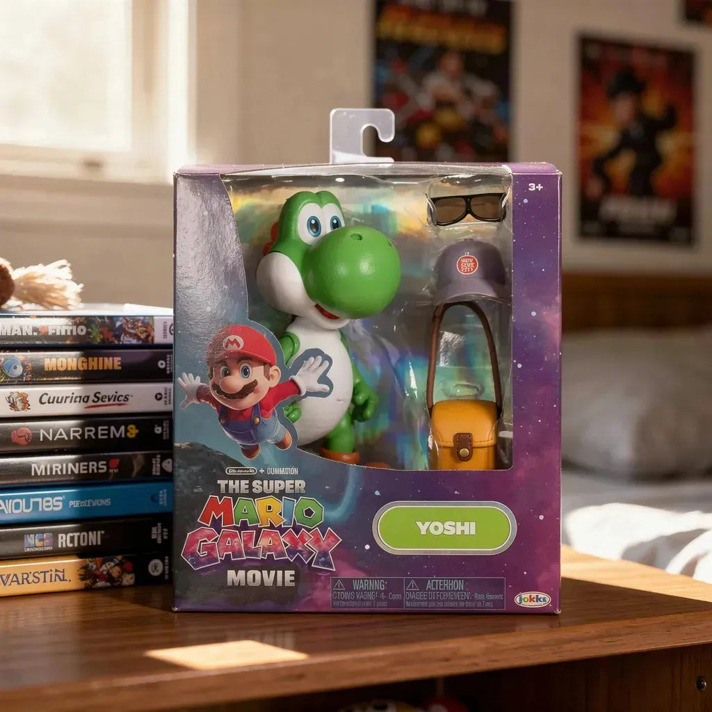 Super Mario Galaxy Movie Yoshi Con Gorra Figura 14cm Jakks