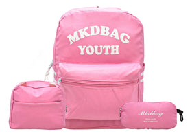 Mochila Mkdbag Youth Kit 3pz Rosa Ll23bjm065 Detalle Rosa Estampado