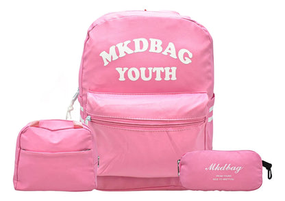 Mochila Mkdbag Youth Kit 3pz Rosa Ll23bjm065 Detalle Rosa Estampado