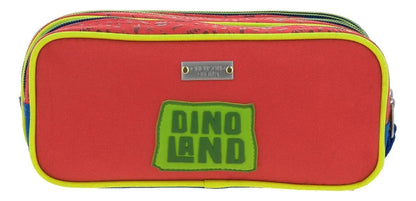 Dino Land T Rex Primary School Backpack, Lunchbox and Pencil Case by Chenson, Red, 3D Printed