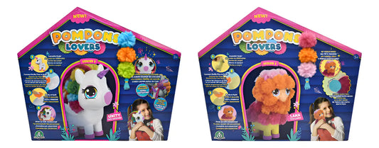 Pompons Lovers Peluche Unity Unicorn Y Lana Llama S1 Giochi Multicolor