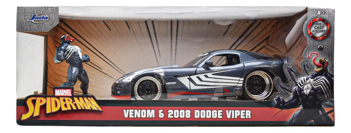 Venom Y Dodge Viper 2008 Die Cast Marvel Jada Toys Negro