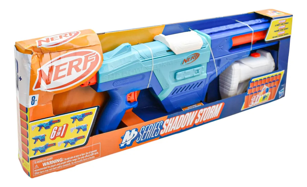 Nerf N Series Lanzador Shadow Storm 24 Dardos Hasbro Cf Azul