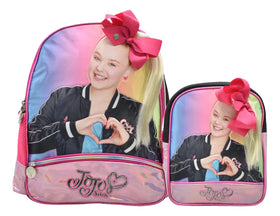 Mochila Y Lonchera Jojo Siwa Cabello Kit 2pz Primaria Atm Negro Rosa Estampado, Relieve
