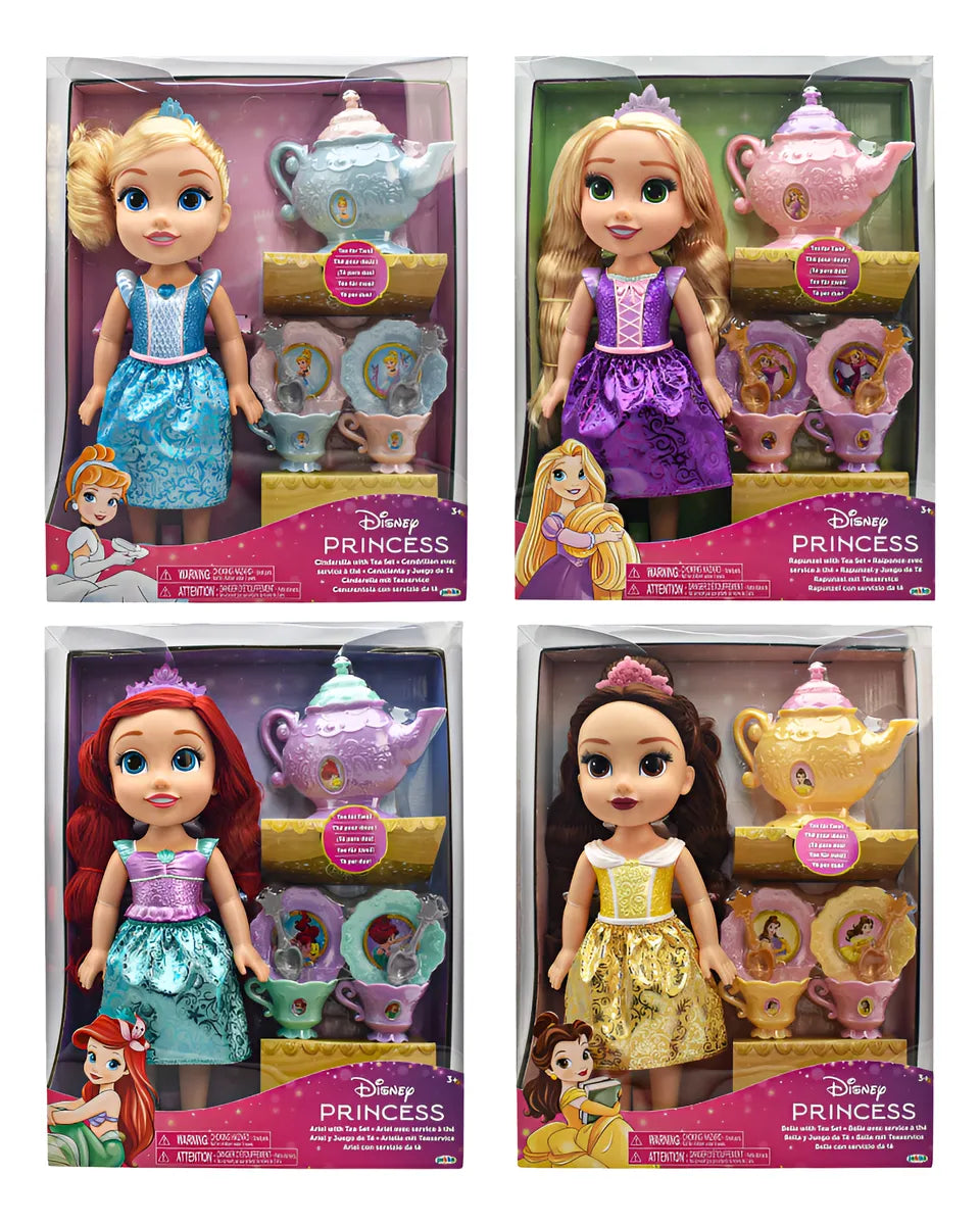 Disney Princesa Pack 4 Muñecas Con Juego De Te Jakks Pacific