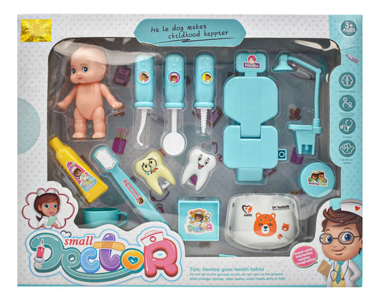 Set De Dentista Con 14 Pz Color Azul Small Doctor Df546-90ab