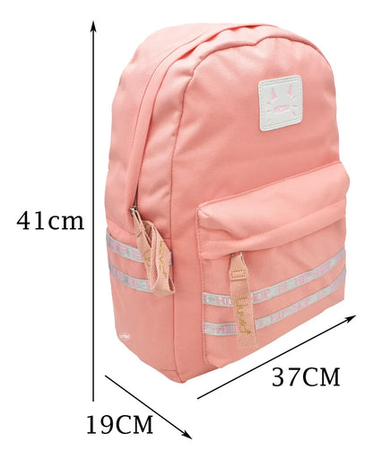 Mochila Meow Hip Hop Coral Lisa Estampado Primaria Ll23bpt02-1