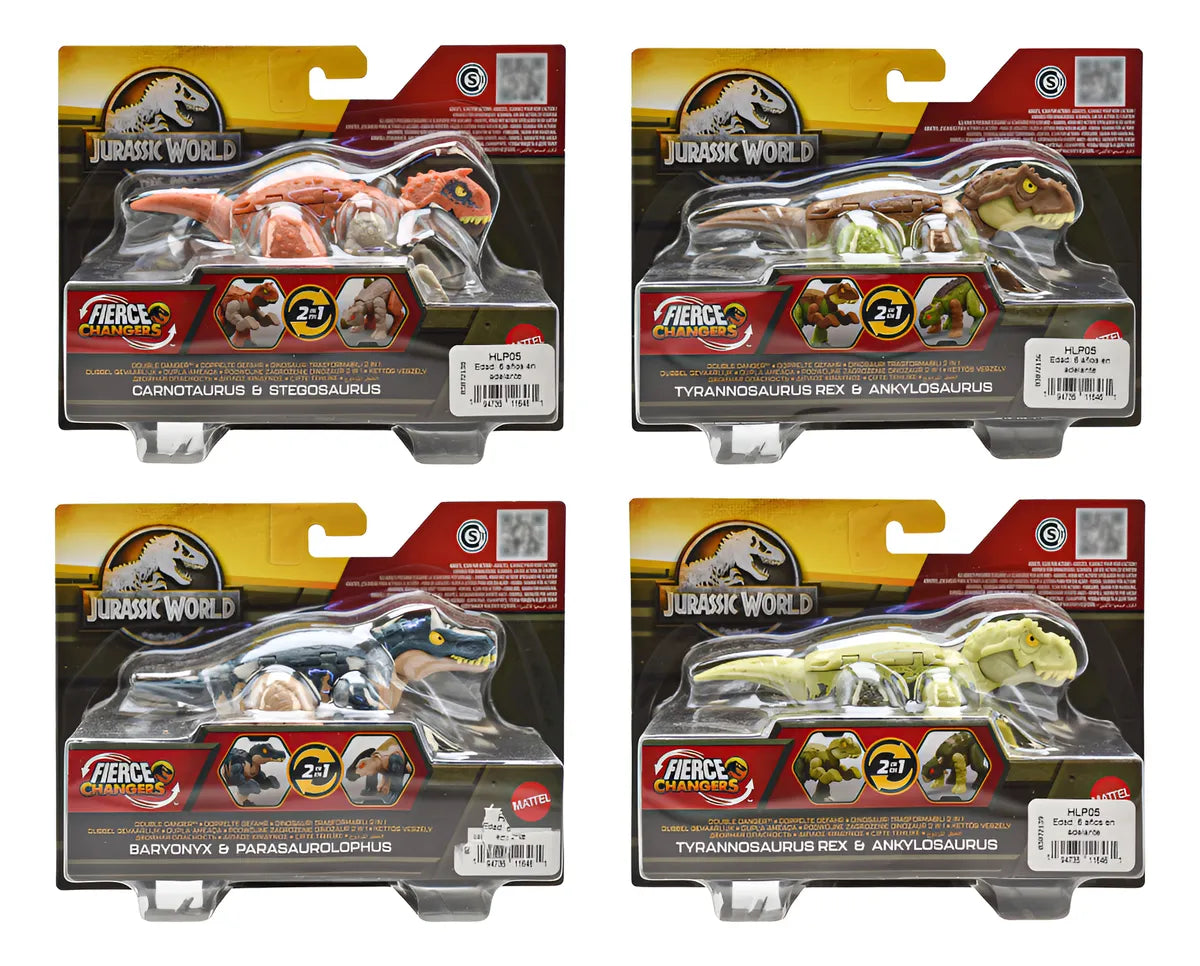 Jurassic World Fierce Changers Pack 4 Dinosaurs #2 Mattel