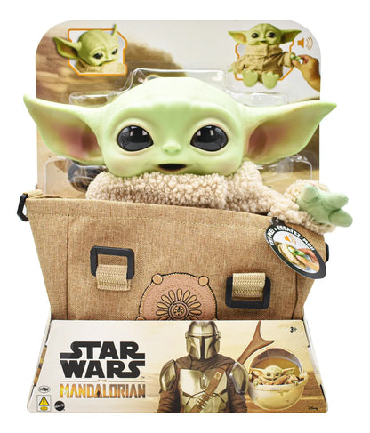 Star Wars Mandalorian Grogu Peluche Premium Sonidos Mattel Marrón Claro. Verde