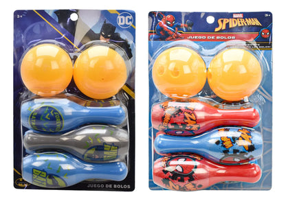 Marvel Spider Y Batman Juego De Bolos 8pz Toymark Spiderman Y Batman