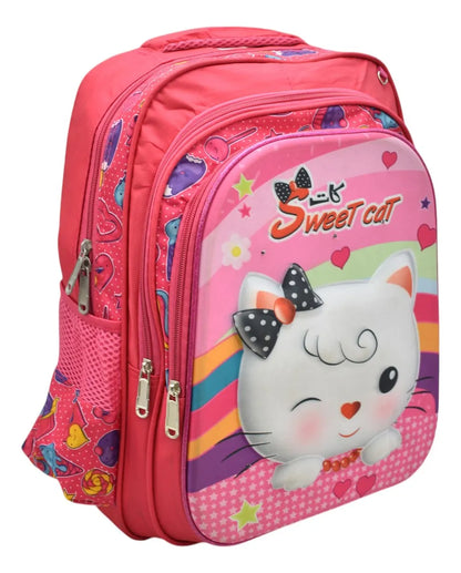 Mochila Lonchera Lapicera Gatito Sweet Cat 3d Rosa Primaria Ll23bpm059 Lluvia Con Detalle Rosa 3d